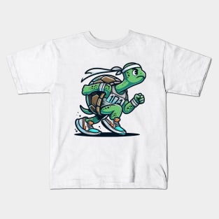 Marathon Turtle: Slow and Steady Wins Kids T-Shirt